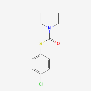 molecular formula C11H14ClNOS B14637488 Carbamothioic acid, diethyl-, S-(4-chlorophenyl) ester CAS No. 51861-26-8