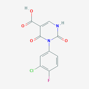 3-(3-Chloro-4-fluorophenyl)-2,4-dioxo-1,2,3,4-tetrahydropyrimidine-5-carboxylic acid