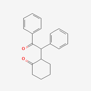 molecular formula C20H20O2 B14637522 Cyclohexanone, 2-(2-oxo-1,2-diphenylethyl)- CAS No. 54669-90-8