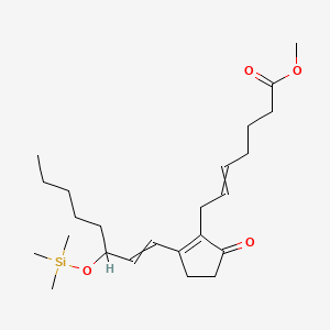 molecular formula C24H40O4Si B14637526 Methyl (5E,13E)-9-oxo-15-[(trimethylsilyl)oxy]prosta-5,8(12),13-trien-1-oate CAS No. 53044-52-3
