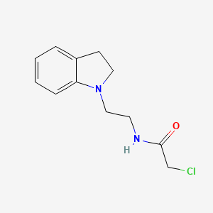 molecular formula C12H15ClN2O B1463754 2-氯-N-[2-(2,3-二氢-1H-吲哚-1-基)乙基]乙酰胺 CAS No. 1311316-78-5
