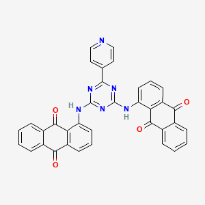molecular formula C36H20N6O4 B14637551 1,1'-((6-(Pyridin-4-yl)-1,3,5-triazine-2,4-diyl)diimino)bisanthraquinone CAS No. 53460-09-6
