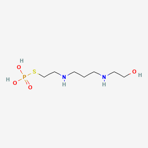molecular formula C7H19N2O4PS B14637683 Phosphorothioic acid, S-(2-(3-(2-hydroxyethylamino)propylamino)ethyl) ester CAS No. 56643-24-4