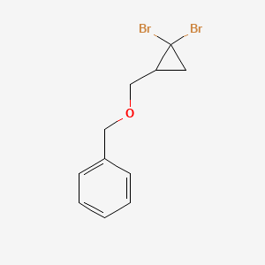 molecular formula C11H12Br2O B14637684 Benzene, [[(2,2-dibromocyclopropyl)methoxy]methyl]- CAS No. 55027-60-6