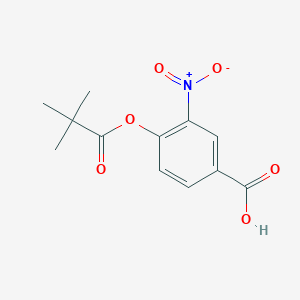 molecular formula C12H13NO6 B14637705 4-[(2,2-Dimethylpropanoyl)oxy]-3-nitrobenzoic acid CAS No. 55952-54-0