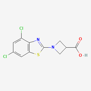 molecular formula C11H8Cl2N2O2S B1463772 1-(4,6-Dichloro-1,3-benzothiazol-2-yl)azetidine-3-carboxylic acid CAS No. 1283108-98-4