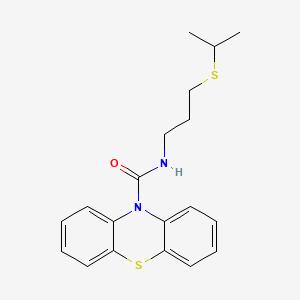 molecular formula C19H22N2OS2 B14637792 10H-Phenothiazine-10-carboxamide, N-(3-((1-methylethyl)thio)propyl)- CAS No. 53056-55-6