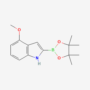 molecular formula C15H20BNO3 B1463780 4-Methoxy-2-(4,4,5,5-tetramethyl-1,3,2-dioxaborolan-2-yl)-1H-indole CAS No. 1072811-21-2