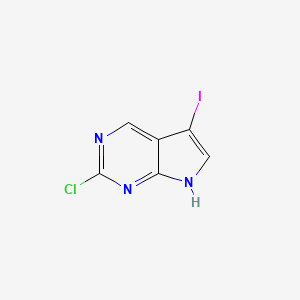 molecular formula C6H3ClIN3 B1463783 2-chloro-5-iodo-7H-pyrrolo[2,3-d]pyrimidine CAS No. 1060815-90-8