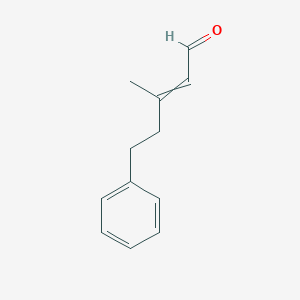 molecular formula C12H14O B14637860 3-Methyl-5-phenylpent-2-enal CAS No. 55066-47-2