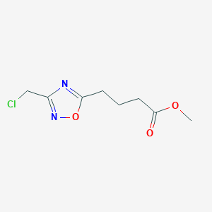 molecular formula C8H11ClN2O3 B1463804 Methyl 4-[3-(chloromethyl)-1,2,4-oxadiazol-5-yl]butanoate CAS No. 1311314-51-8