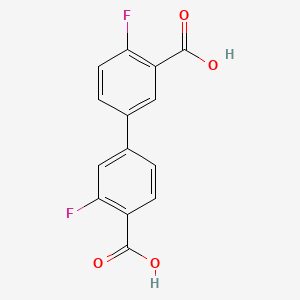molecular formula C14H8F2O4 B1463810 3',4-Difluoro-[1,1'-biphenyl]-3,4'-dicarboxylic acid CAS No. 1261956-34-6