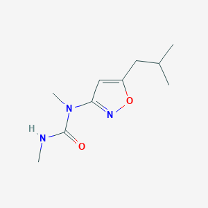 molecular formula C10H17N3O2 B14638120 N,N'-Dimethyl-N-[5-(2-methylpropyl)-1,2-oxazol-3-yl]urea CAS No. 55808-02-1