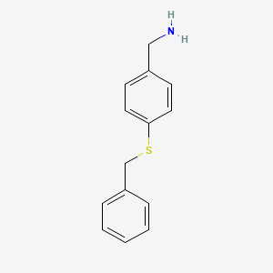 molecular formula C14H15NS B14638200 Benzenemethanamine, 4-[(phenylmethyl)thio]- CAS No. 55301-96-7