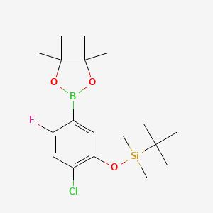 tert-Butyl(2-chloro-4-fluoro-5-(4,4,5,5-tetramethyl-1,3,2-dioxaborolan-2-yl)phenoxy)dimethylsilane