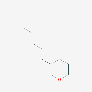 molecular formula C11H22O B14638213 2H-Pyran, 3-hexyltetrahydro- CAS No. 54730-55-1