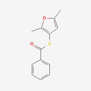 molecular formula C13H12O2S B14638216 S-(2,5-Dimethylfuran-3-yl) benzenecarbothioate CAS No. 55764-34-6