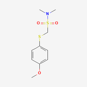 molecular formula C10H15NO3S2 B14638256 Methanesulfonamide, 1-[(4-methoxyphenyl)thio]-N,N-dimethyl- CAS No. 55116-64-8