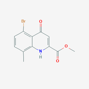 molecular formula C12H10BrNO3 B1463828 Methyl 5-bromo-8-methyl-4-oxo-1,4-dihydroquinoline-2-carboxylate CAS No. 1133116-21-8