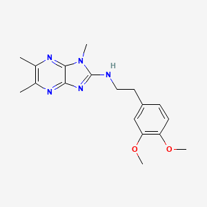 molecular formula C18H23N5O2 B14638397 Phenethylamine, 3,4-dimethoxy-N-(1,5,6-trimethyl-1H-imidazo(4,5-b)pyrazin-2-yl)- CAS No. 55635-70-6