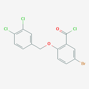 molecular formula C14H8BrCl3O2 B1463842 5-Bromo-2-[(3,4-dichlorobenzyl)oxy]benzoyl chloride CAS No. 1160251-33-1