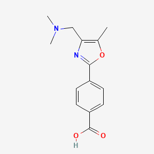 molecular formula C14H16N2O3 B1463843 4-{4-[(Dimethylamino)methyl]-5-methyl-1,3-oxazol-2-YL}benzoic acid CAS No. 1281286-24-5
