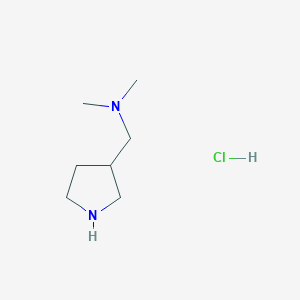 molecular formula C7H17ClN2 B1463847 N,N-Dimethyl-1-(pyrrolidin-3-yl)methanamine hydrochloride CAS No. 1443980-26-4