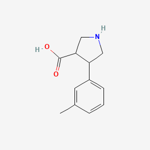 molecular formula C12H15NO2 B1463850 4-(3-Methylphenyl)pyrrolidine-3-carboxylic acid CAS No. 1047654-49-8