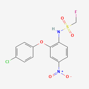 molecular formula C13H10ClFN2O5S B14638513 N-[2-(4-Chlorophenoxy)-4-nitrophenyl]-1-fluoromethanesulfonamide CAS No. 51765-52-7