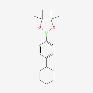 molecular formula C18H27BO2 B1463853 2-(4-Cyclohexylphenyl)-4,4,5,5-tetramethyl-1,3,2-dioxaborolane CAS No. 820223-94-7