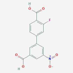 B1463854 3-(4-Carboxy-3-fluorophenyl)-5-nitrobenzoic acid CAS No. 1261970-11-9
