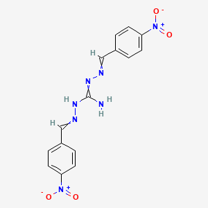 molecular formula C15H13N7O4 B14638583 Carbonimidic dihydrazide, bis[(4-nitrophenyl)methylene]- CAS No. 52052-40-1