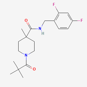 molecular formula C19H26F2N2O2 B1463859 N-[(2,4-DIFLUOROPHENYL)METHYL]-1-(2,2-DIMETHYLPROPANOYL)-4-METHYLPIPERIDINE-4-CARBOXAMIDE CAS No. 1185019-37-7