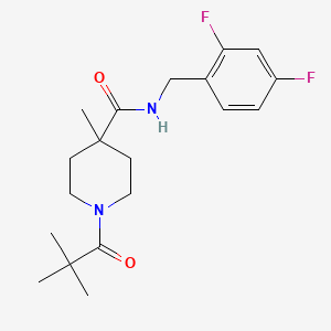 N-(2,4-difluorobenzyl)-1-(2,2-dimethylpropanoyl)-4-methyl-4-piperidinecarboxamide