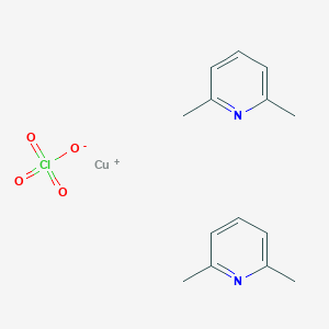 molecular formula C14H18ClCuN2O4 B14638599 Copper(1+);2,6-dimethylpyridine;perchlorate CAS No. 51933-28-9