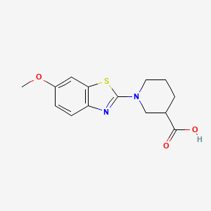 molecular formula C14H16N2O3S B1463862 1-(6-Methoxybenzo[d]thiazol-2-yl)piperidine-3-carboxylic acid CAS No. 1280688-27-8