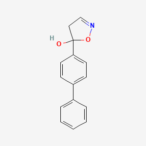 molecular formula C15H13NO2 B14638663 5-([1,1'-Biphenyl]-4-yl)-4,5-dihydro-1,2-oxazol-5-ol CAS No. 53009-40-8