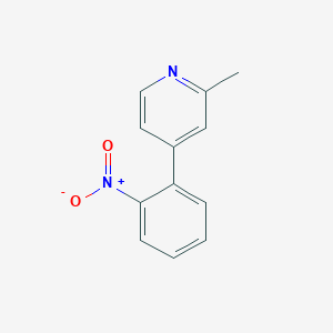 molecular formula C12H10N2O2 B14638675 Pyridine, 2-methyl-4-(2-nitrophenyl)- CAS No. 55218-68-3