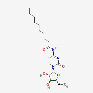 molecular formula C19H31N3O6 B14638695 N-[1-[(2R,3S,4S,5R)-3,4-dihydroxy-5-(hydroxymethyl)oxolan-2-yl]-2-oxopyrimidin-4-yl]decanamide CAS No. 55726-41-5