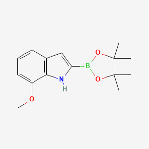molecular formula C15H20BNO3 B1463875 7-Methoxy-2-(4,4,5,5-tetramethyl-1,3,2-dioxaborolan-2-yl)-1H-indole CAS No. 1072812-69-1