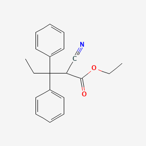 molecular formula C20H21NO2 B14638753 Ethyl 2-cyano-3,3-diphenylpentanoate CAS No. 55417-52-2