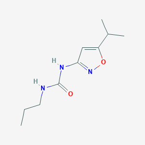 molecular formula C10H17N3O2 B14638843 N-[5-(Propan-2-yl)-1,2-oxazol-3-yl]-N'-propylurea CAS No. 55807-59-5