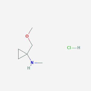 molecular formula C6H14ClNO B1463890 1-(Methoxymethyl)-N-methylcyclopropanamine hydrochloride CAS No. 1255717-61-3