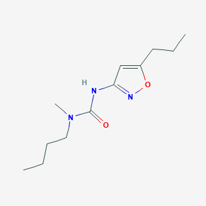 molecular formula C12H21N3O2 B14638997 N-Butyl-N-methyl-N'-(5-propyl-1,2-oxazol-3-yl)urea CAS No. 55808-60-1