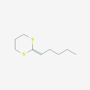 molecular formula C9H16S2 B14639156 1,3-Dithiane, 2-pentylidene- CAS No. 54561-45-4