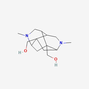 molecular formula C14H24N2O2 B1463917 [9-(hydroxymethyl)-5,11-dimethyl-5,11-diazatetracyclo[6.2.2.02,7.04,9]dodecan-2-yl]methanol CAS No. 64119-88-6