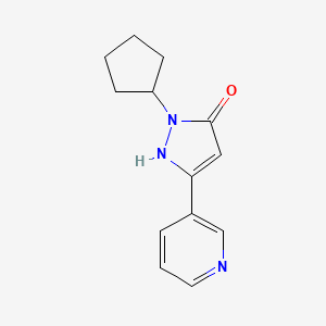 molecular formula C13H15N3O B1463923 1-cyclopentyl-3-(pyridin-3-yl)-1H-pyrazol-5-ol CAS No. 2098050-69-0