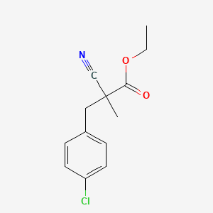 molecular formula C13H14ClNO2 B14639253 Ethyl 4-chloro-alpha-cyano-alpha-methylbenzenepropanoate CAS No. 55417-41-9
