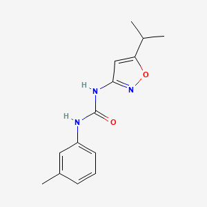 molecular formula C14H17N3O2 B14639367 N-(3-Methylphenyl)-N'-[5-(propan-2-yl)-1,2-oxazol-3-yl]urea CAS No. 55807-81-3