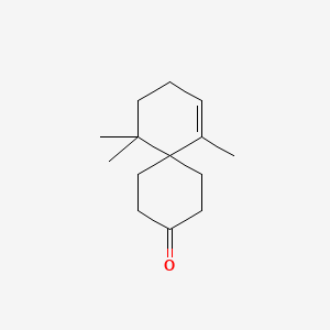 molecular formula C14H22O B14639374 Spiro[5.5]undec-7-en-3-one, 7,11,11-trimethyl- CAS No. 54877-79-1